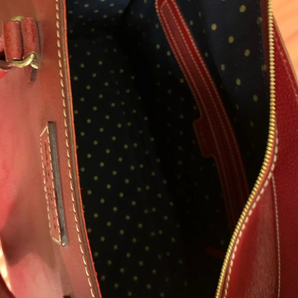 kate spade Red Leather Tote with Gold Hardware